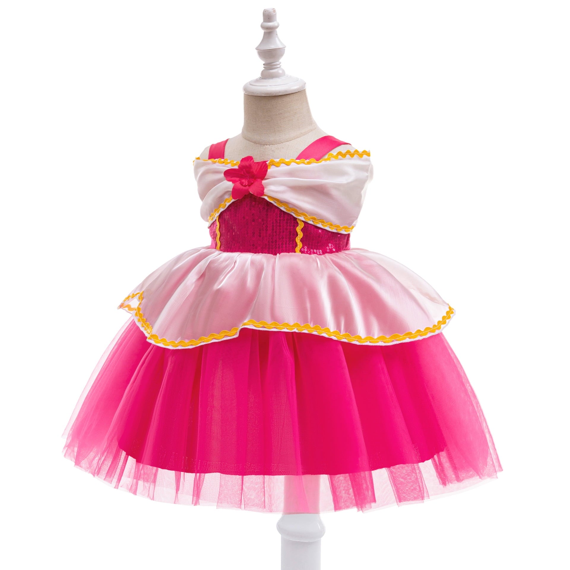 Baby Girls Princess Rose Dress Halloween Cosplay Costume Outfits, Size 9-12M