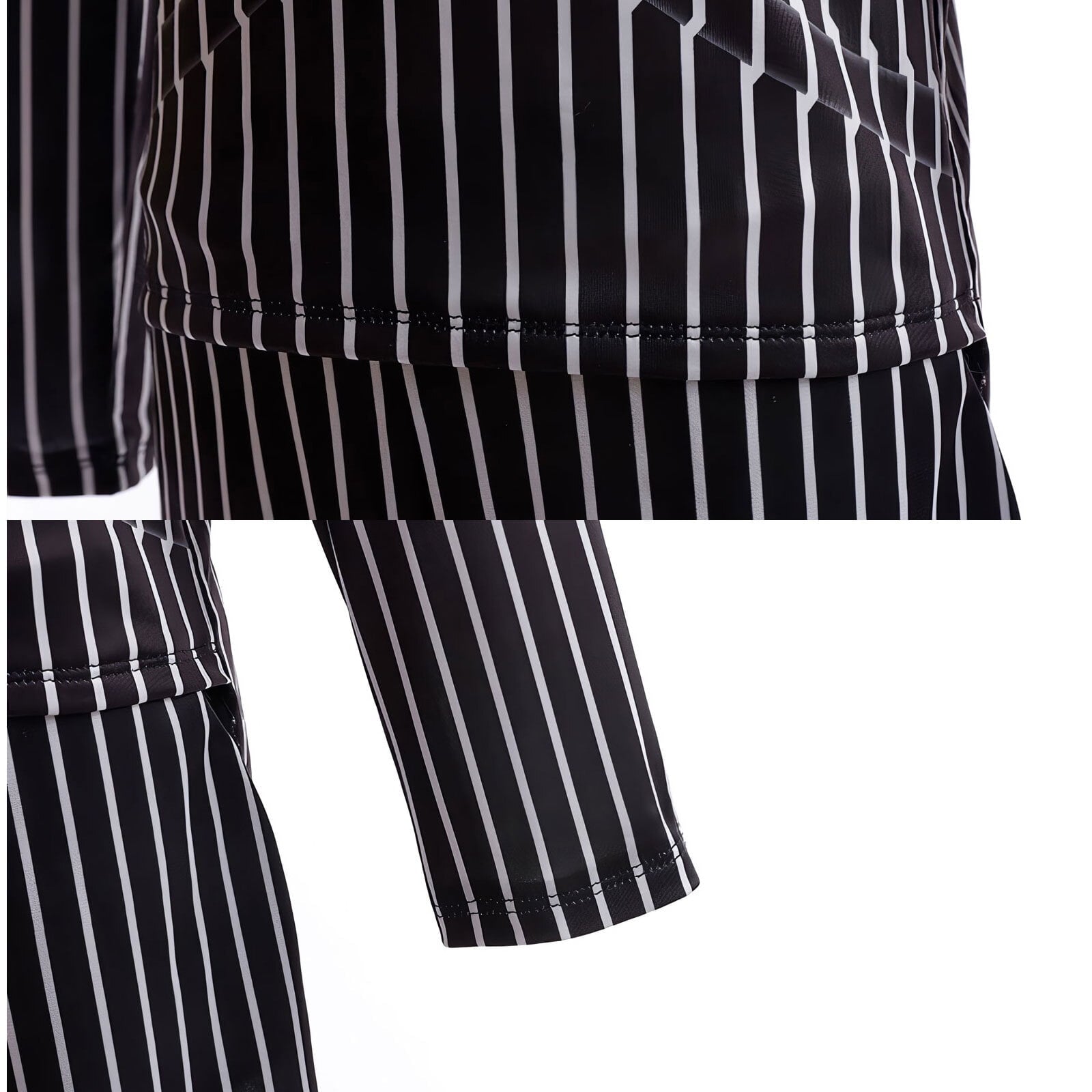 Kids Gothic Skeleton Costume Set 2PC Halloween Christmas Cosplay Outfit Black Striped Tuxedo Role Play Dress Up for Boys Girls Toddlers