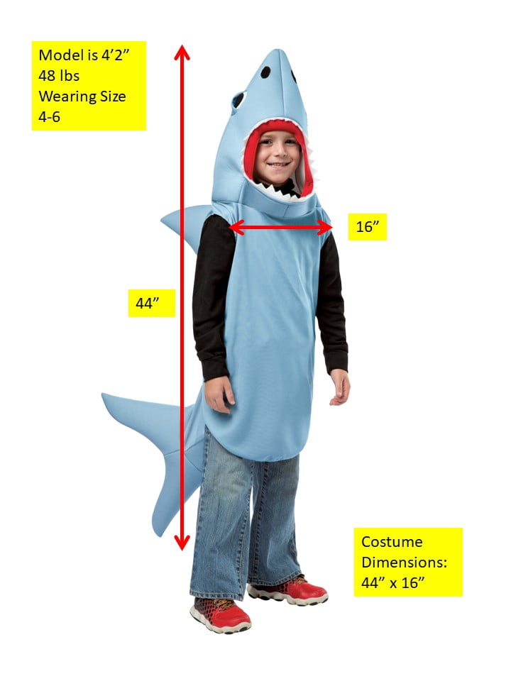  Blue Sand Shark Little Kid Halloween Costume, Child Size 4-6X, Sku 526-46
