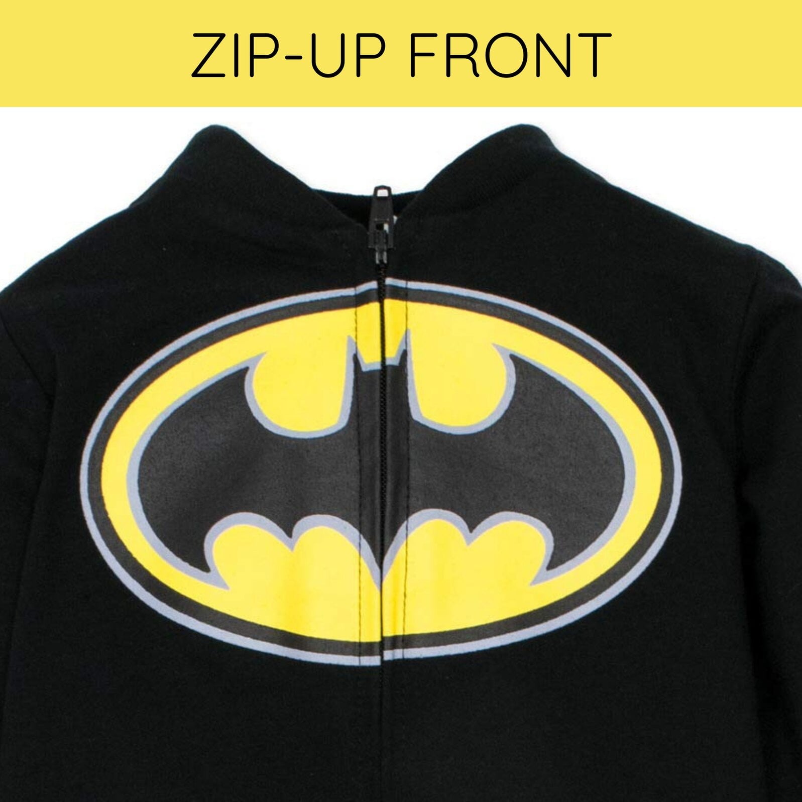 DC Comics Justice League Little Kids' Boy or Girl Cosplay One Piece Coverall with Cape Batman Black