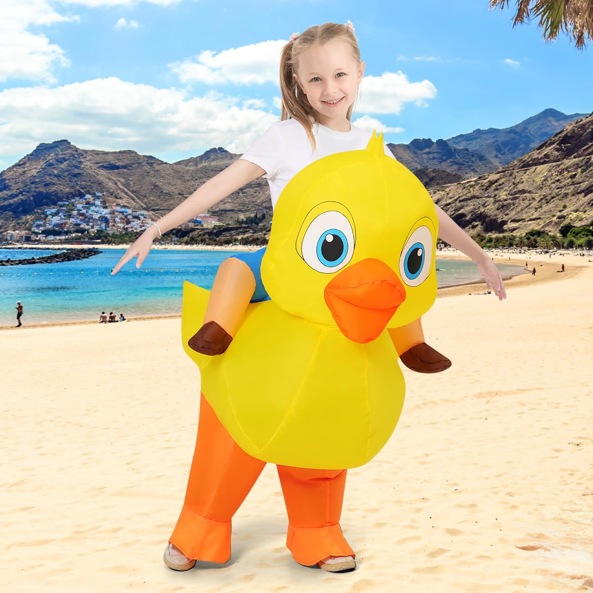 COMIN Kids Duck Inflatable Costume Cute Inflatable Duck Costume Funny Party Cosplay Halloween Costume for Unisex Boys Girls