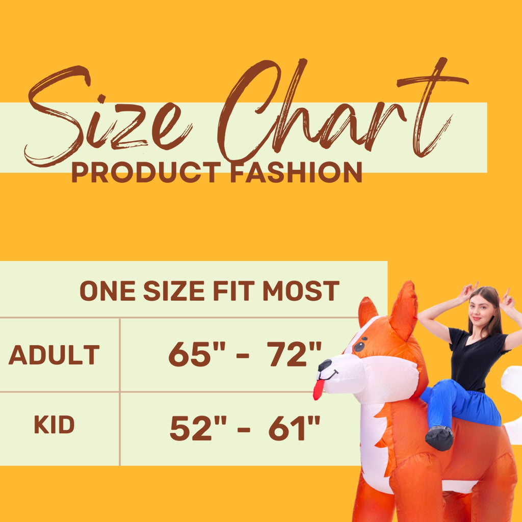 PTS Inflatable Costume Kid, Blow Up Ride On Corgi Dog Costume for Halloween Inflatables Cosplay Party