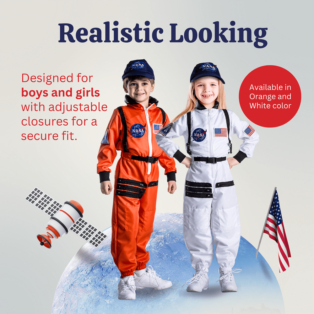 Dress Up America Astronaut Costume for Toddlers with NASA Patches, Toddler 2
