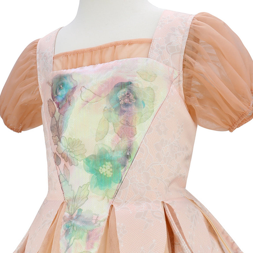  Animation Costume Champagne Princess Dress Up, Kids Halloween Cosplay Party Outfit, Academy Uniform School Suits, Evening Gown for Girls 4-12 Years