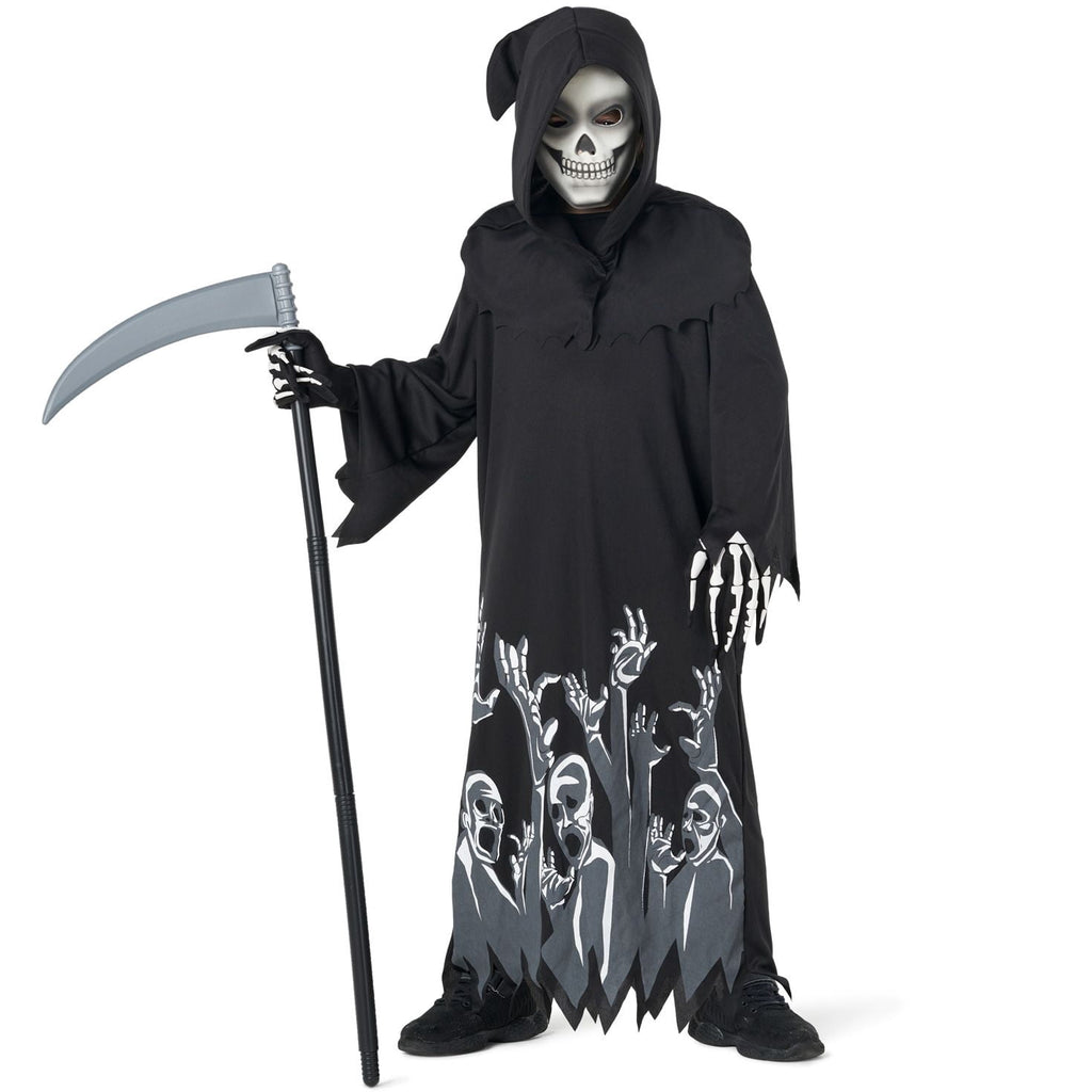  Kids Glow in the Dark Grim Reaper Costume Scy the Boy Girl Halloween Halloween Black L