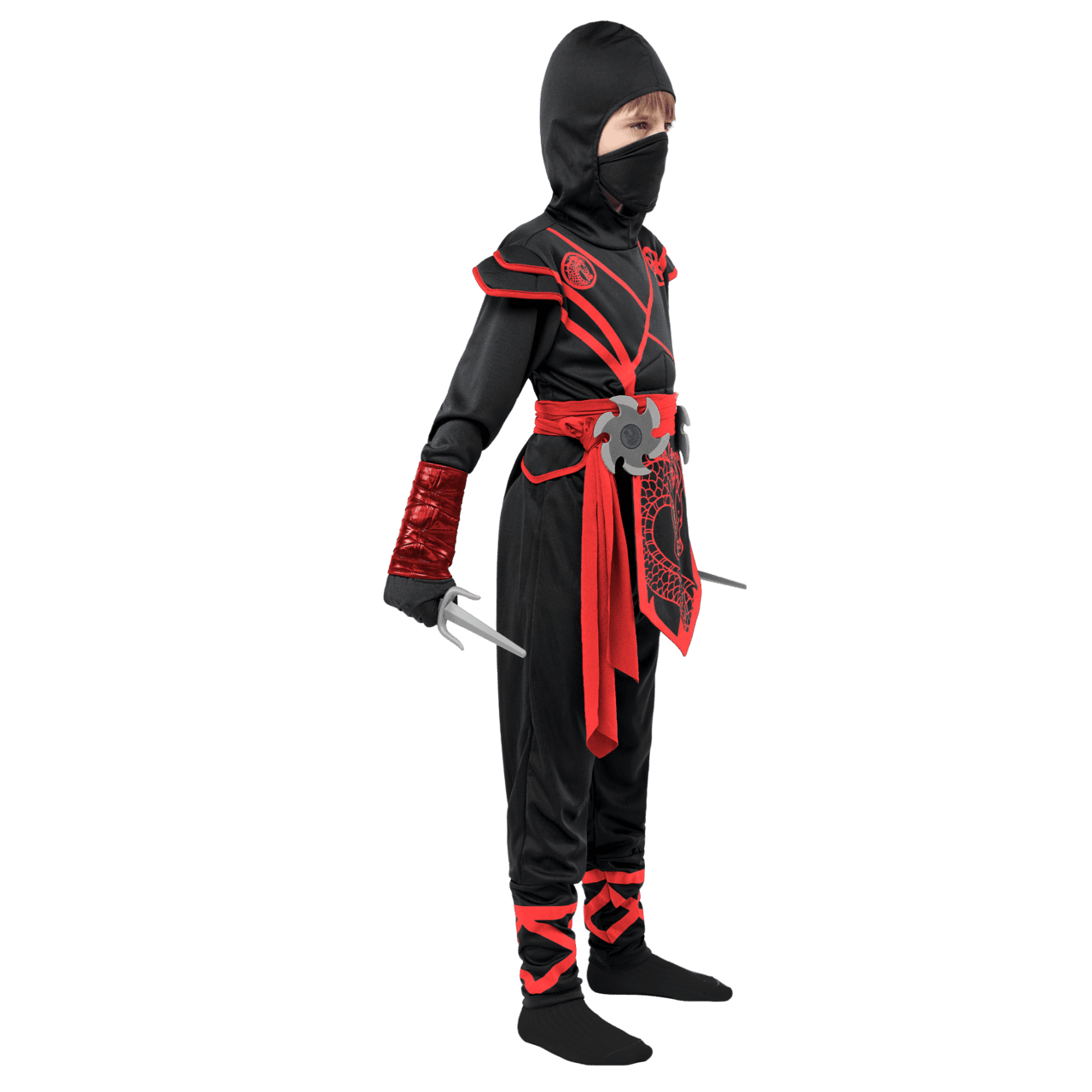  Ninja Costume for Kids, Ninja Dragon Costume Set, Boys Halloween Outfit for Dress-up and Role-play Party