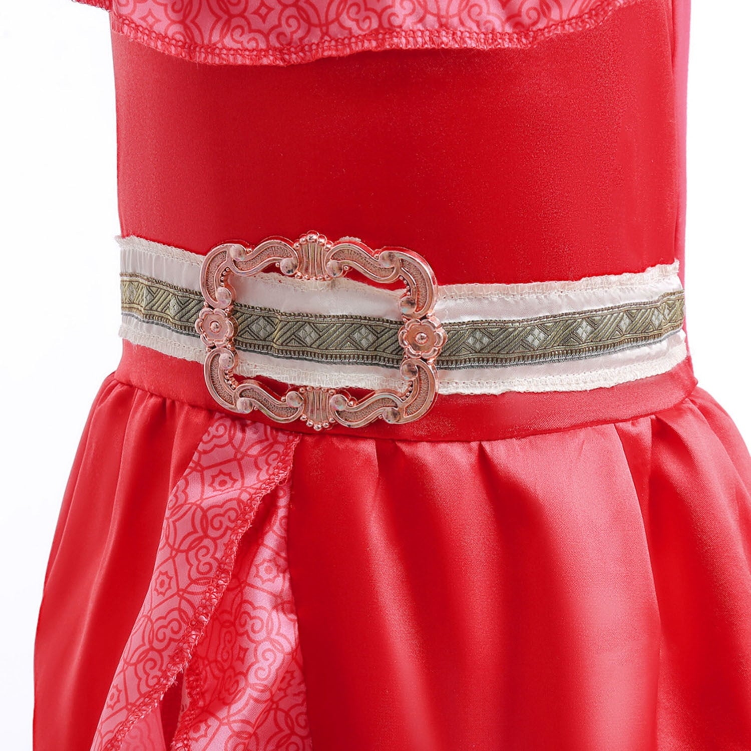  Girls Princess Red Dress Birthday Halloween Party Fancy-Dress Costume for Kids 2-12 Years