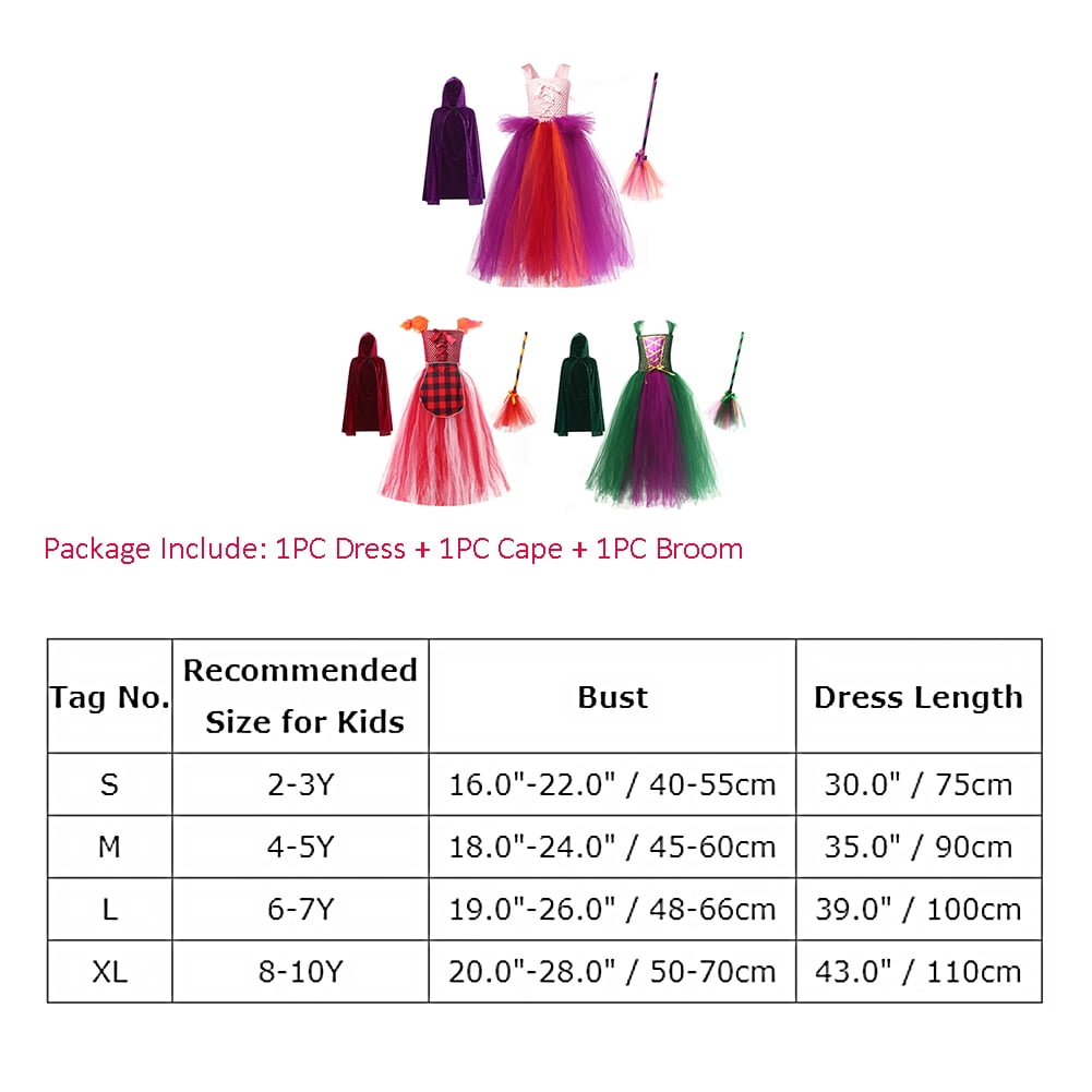 IBTOM CASTLE Kids Girls Witch Costumes Halloween Cosplay Costume Fancy Dress Cloak Witch Broom 3PCS Dress up Outfit 6-7 Years Green