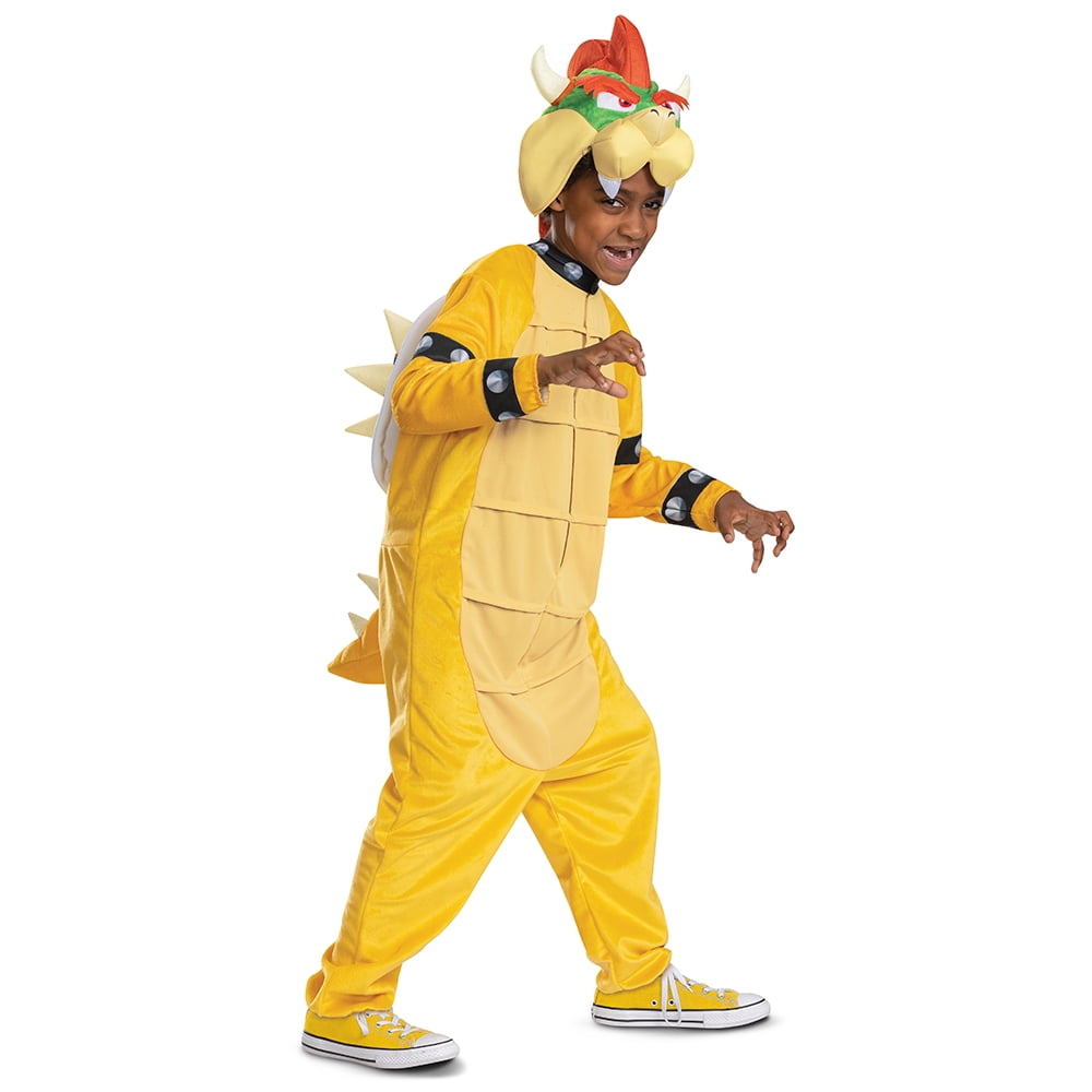 Unisex Size Medium (8-10) Bowser Hooded Jumpsuit Halloween Child Costume Super Mario Bros., 
