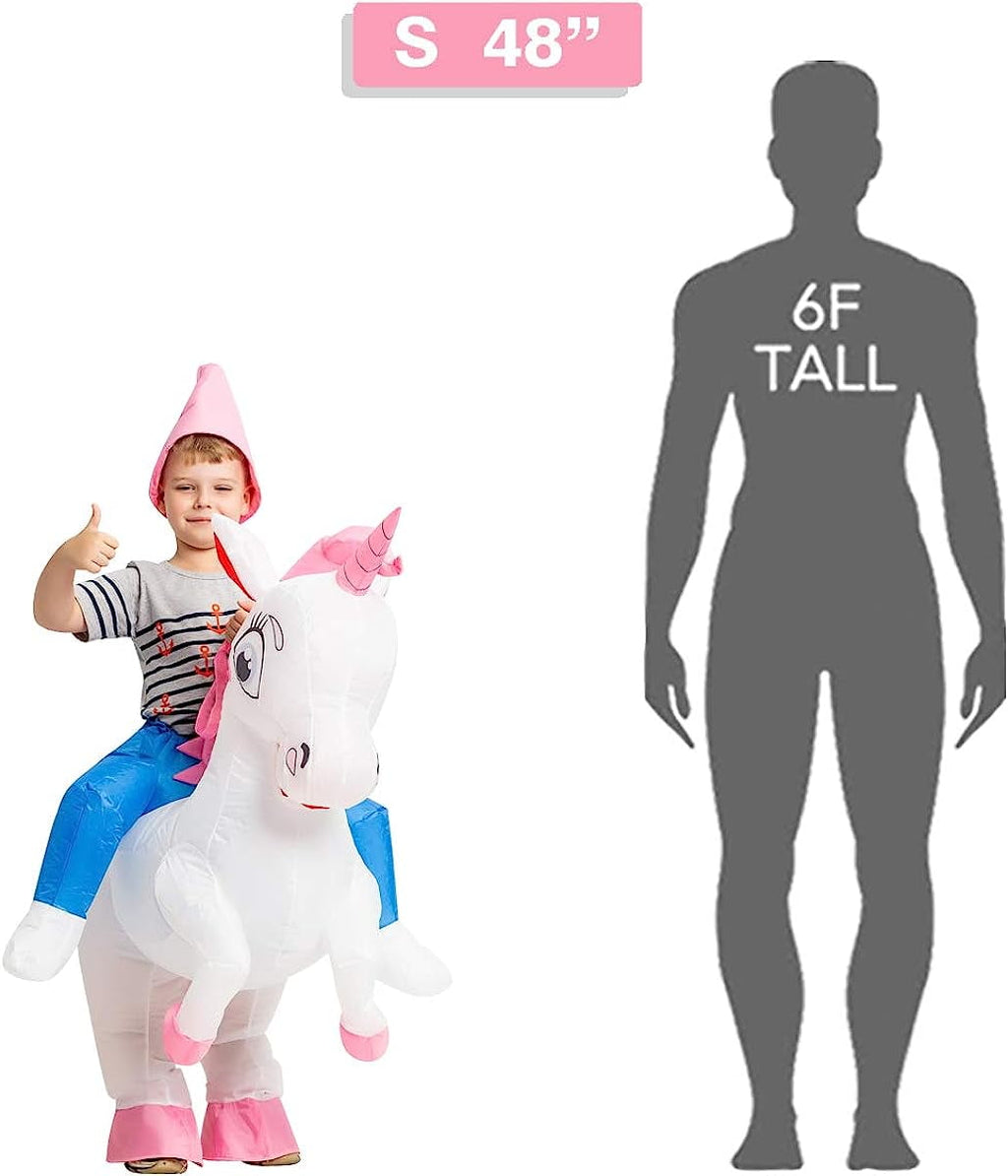 Inflatable Unicorn Costume for Kids Halloween Costumes Boys Girls Funny Blow up Costume for Halloween Party Cosplay