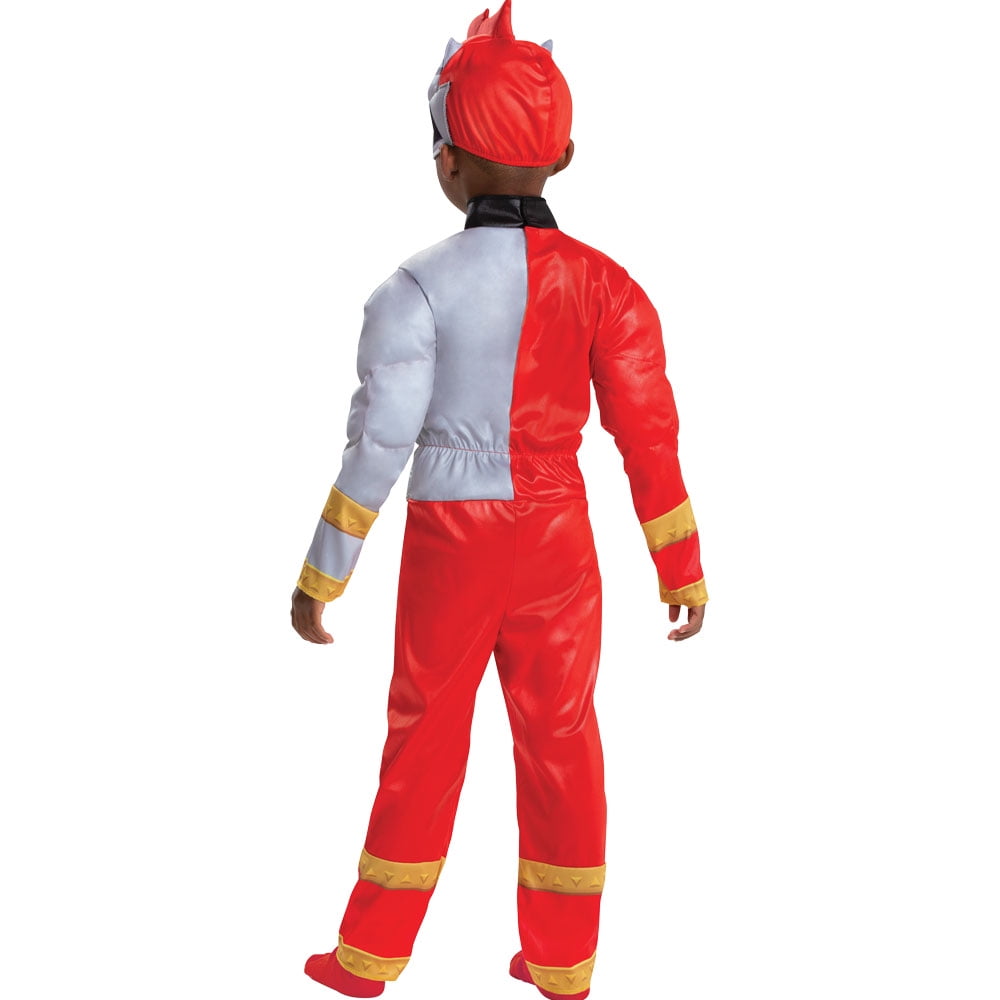  Red Power Rangers Dino Fury Boy's Halloween Fancy-Dress Costume for Toddler, 3T-4T