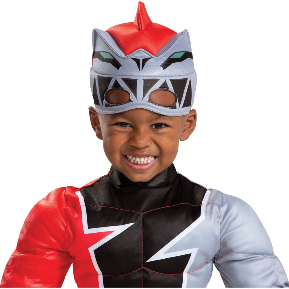  Red Power Rangers Dino Fury Boy's Halloween Fancy-Dress Costume for Toddler, 3T-4T