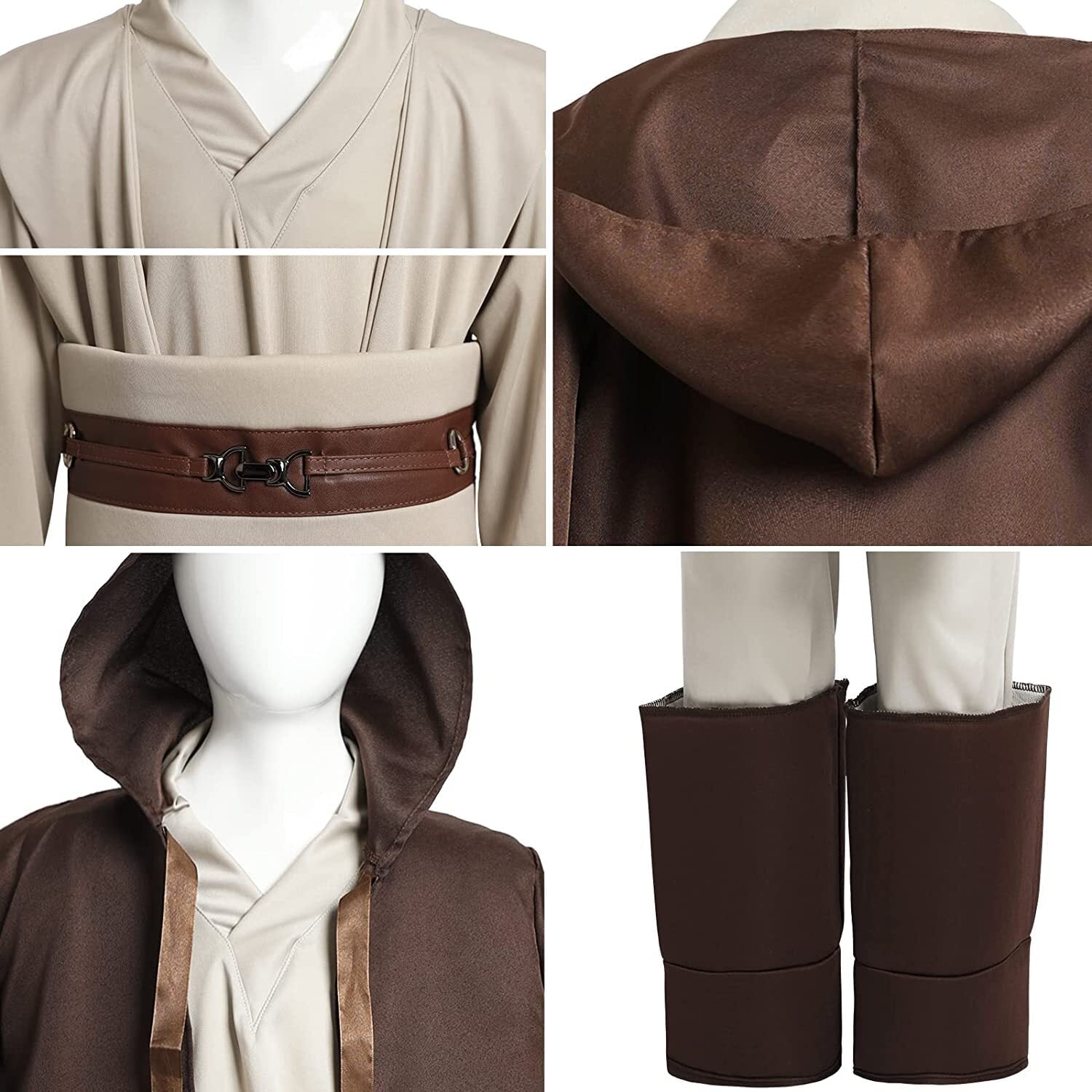 CHOYURME CHONYURM Knight Costume for Kids Halloween Cosplay Tunic Hooded Cape Sci-fi Film Classic Robe Outfit 3-14 Years