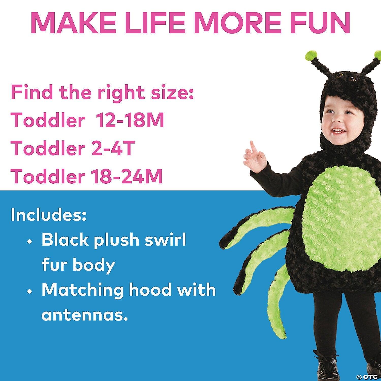  Spider Halloween Fancy-Dress Costume for Toddler, 18-24 Months