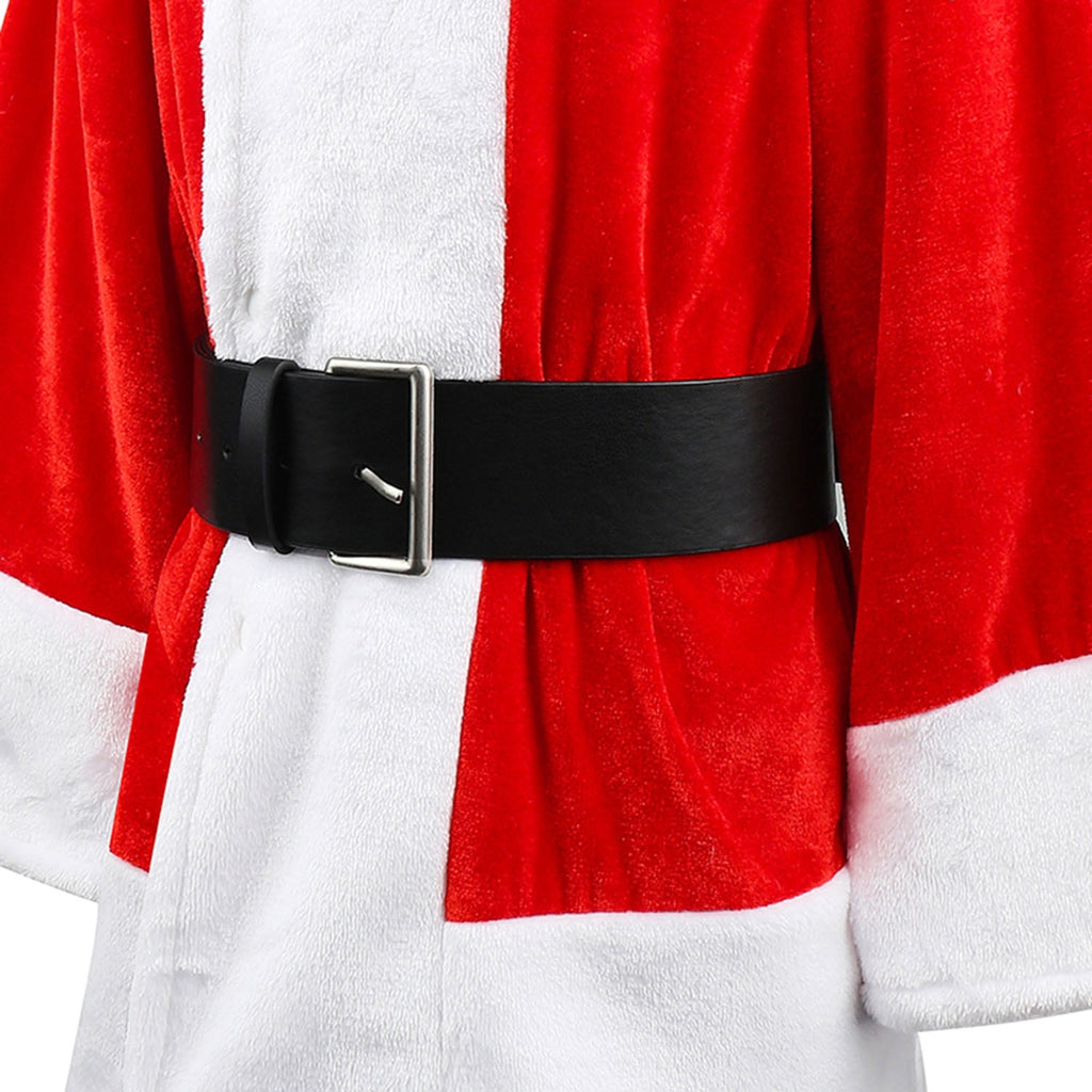  Child Santa Suit Deluxe Plush Christmas Childrens Santa Claus Kids Halloween Costume Cosplay for 4+ years