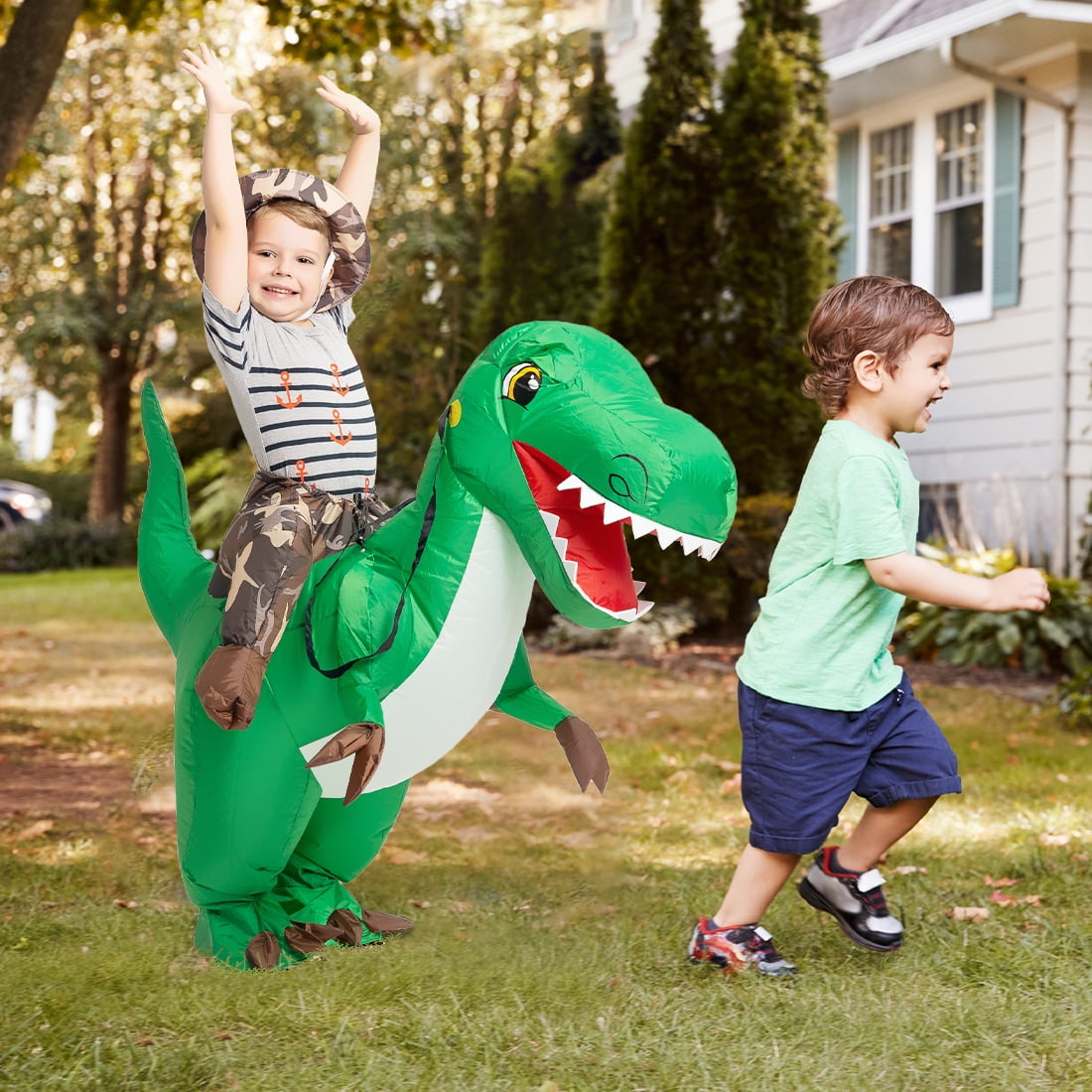  48 inch Inflatable Dinosaur Costume for Kids, Kids Halloween Costume for Unisex Boys Girls, Funny Blow Up Costumes for Halloween Party Cosplay