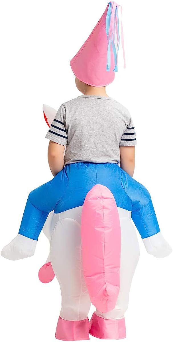  Inflatable Unicorn Costume for Kids Halloween Costumes Boys Girls Funny Blow up Costume for Halloween Party Cosplay