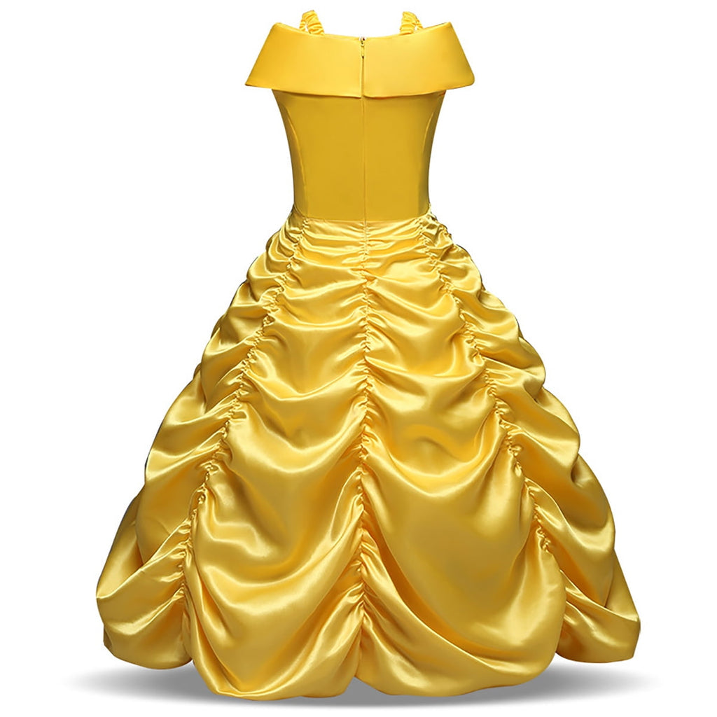  Princess Off Shoulder Layered Costume Dress for Little Girls with Accessories, Child 5-6 Years
