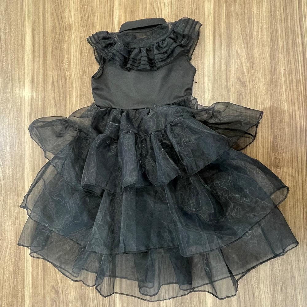 Girls Wednesday Addams Costumes Dress Kids Halloween Cosplay Party Outfit