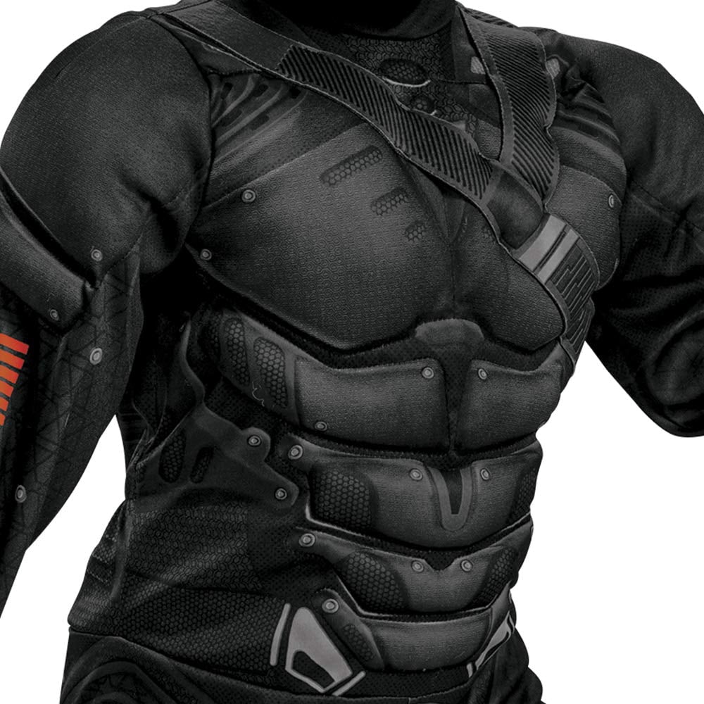 Snake Eyes Costume for Kids, Official GI Joe Costume with Muscles and Mask, Child Size Medium (7-8) Black