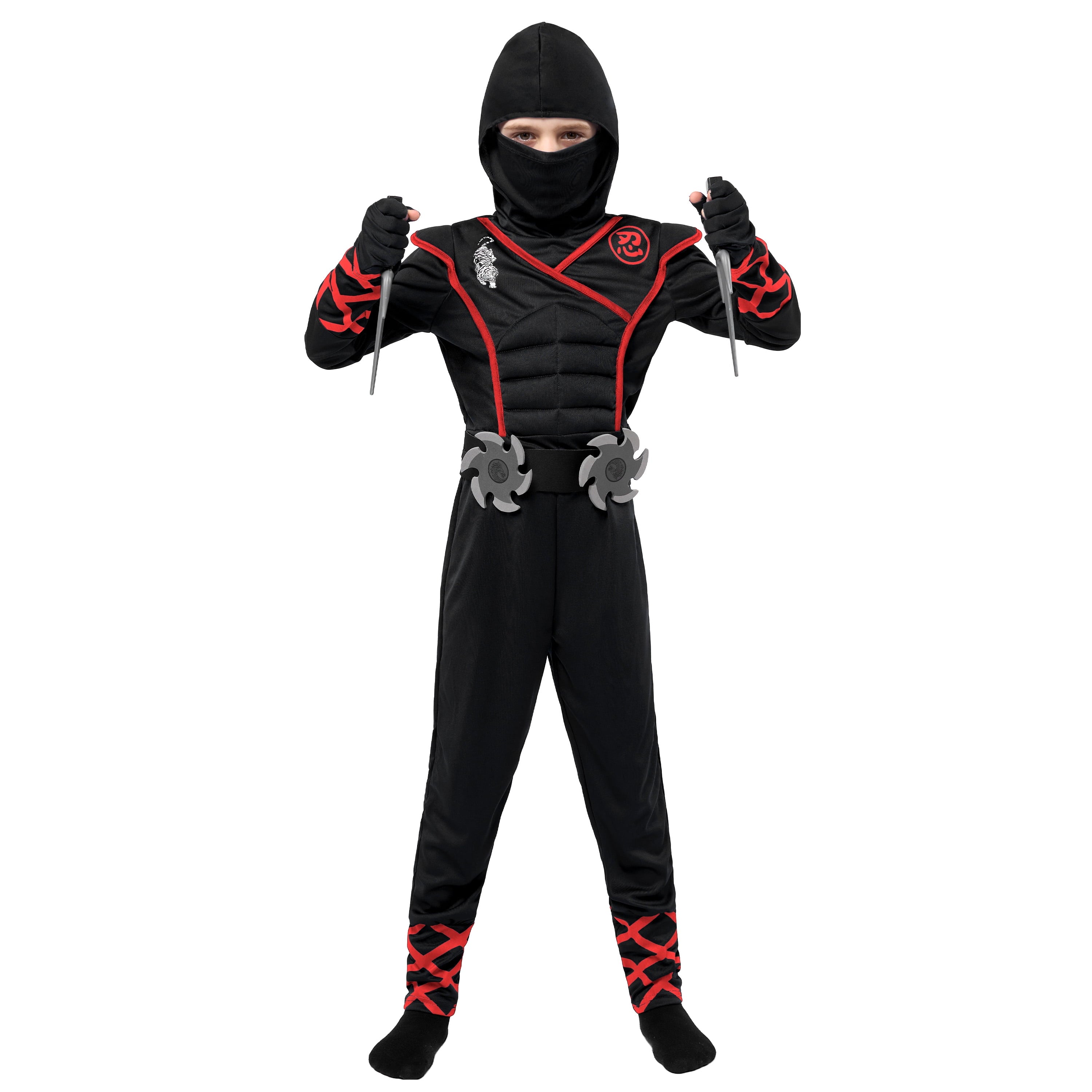  Kids Ninja Costume for Boys Halloween Fancy Dress Costume for Kids Age 3 & up