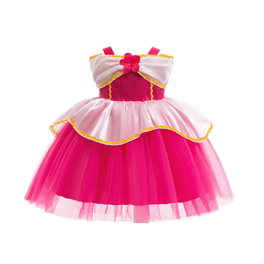 Baby Girls Princess Rose Dress Halloween Cosplay Costume Outfits, Size 9-12M