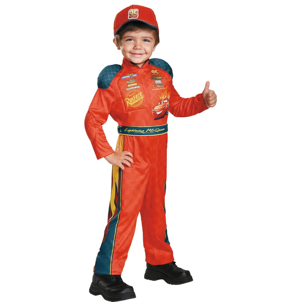  Toddler Boys' Cars 3 Classic Lightning McQueen Jumpsuit Costume - Size 3T-4T