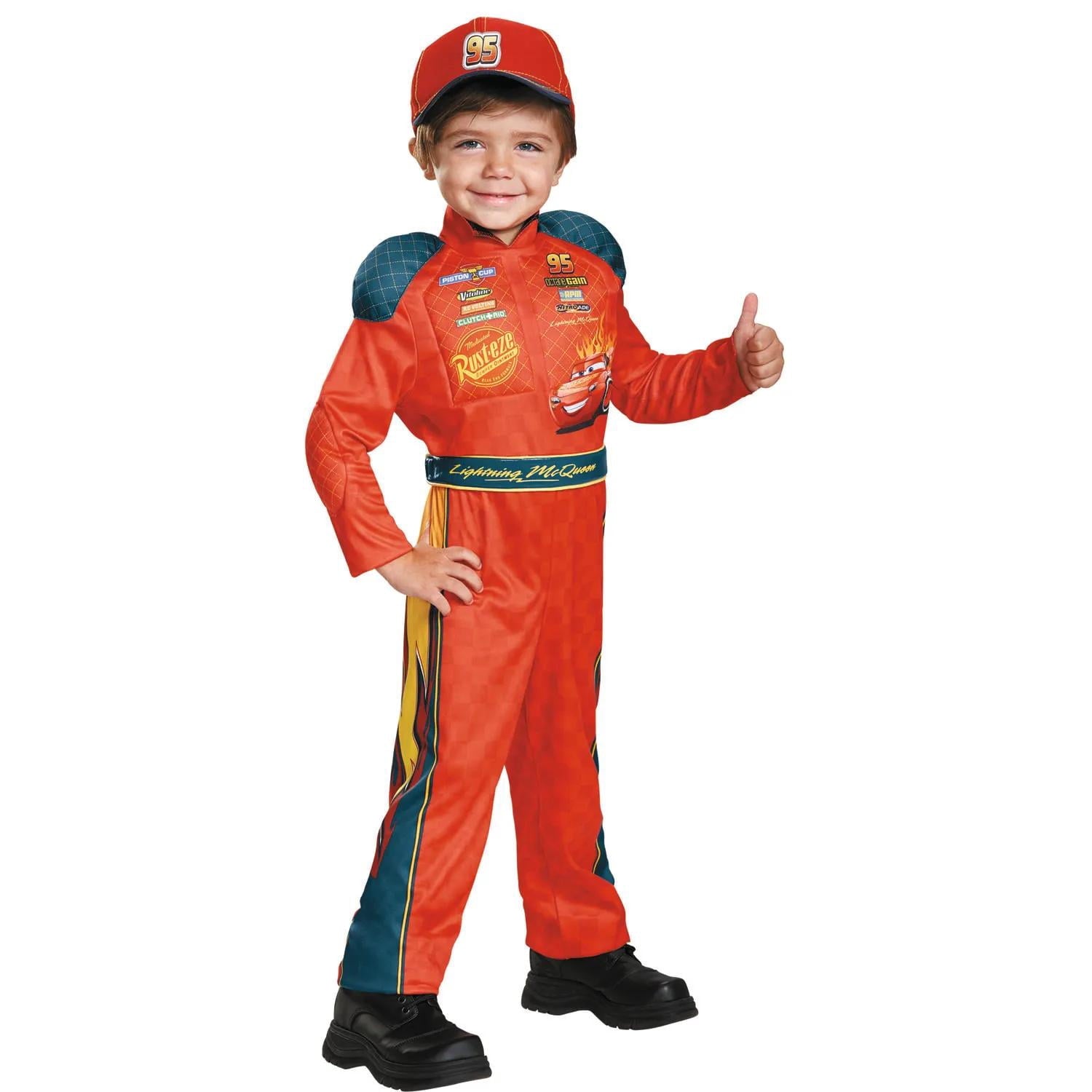  Toddler Boys' Cars 3 Classic Lightning McQueen Jumpsuit Costume - Size 3T-4T
