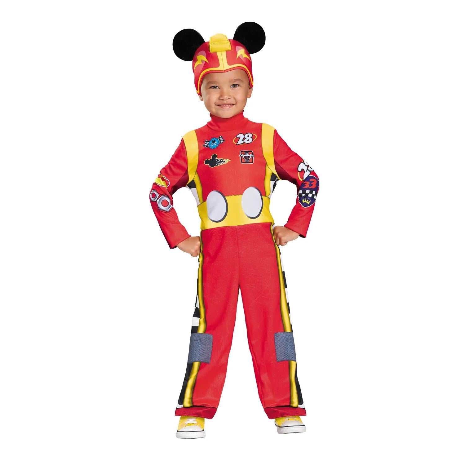 Toddler Boys' Classic Mickey Mouse Roadster Jumpsuit Costume - Size 4-6