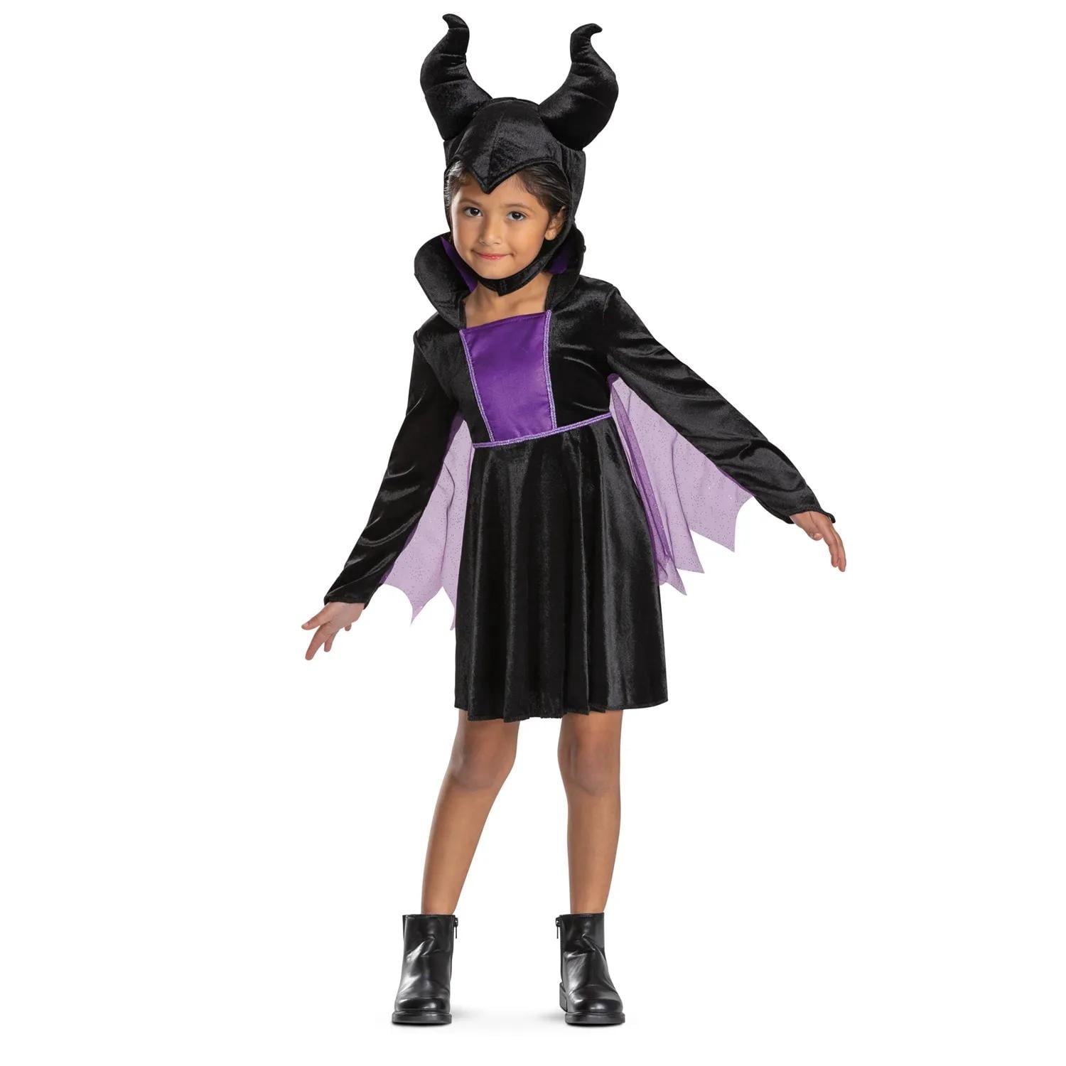  Toddler Girls' Disney's Maleficent Classic Dress Costume - Size 3T-4T - Black