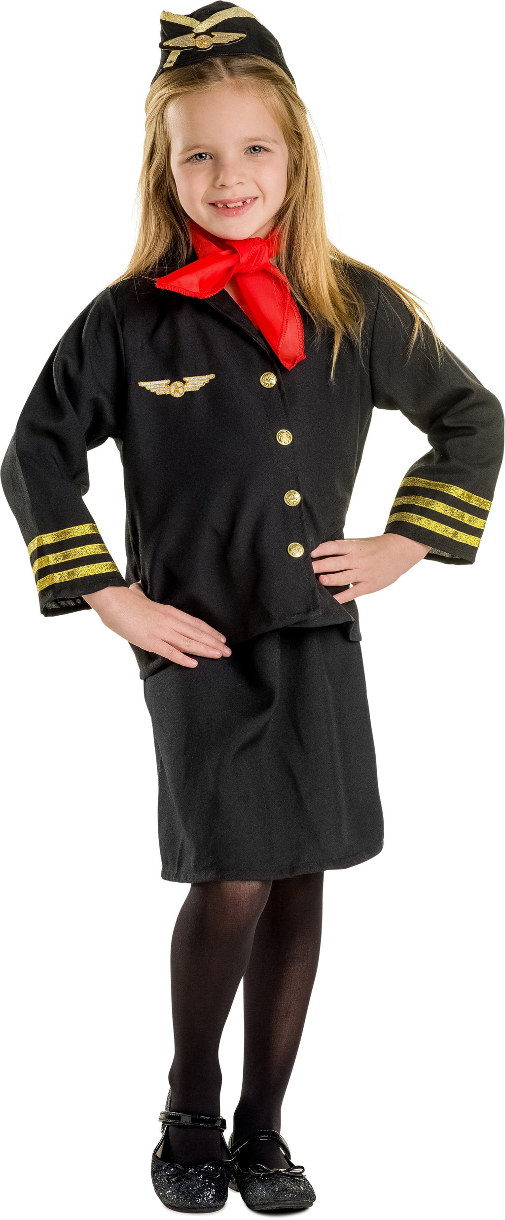 Dress Up America Flight Attendant Costume for Kids - Stewardess Costume Set for Girls - X-Large