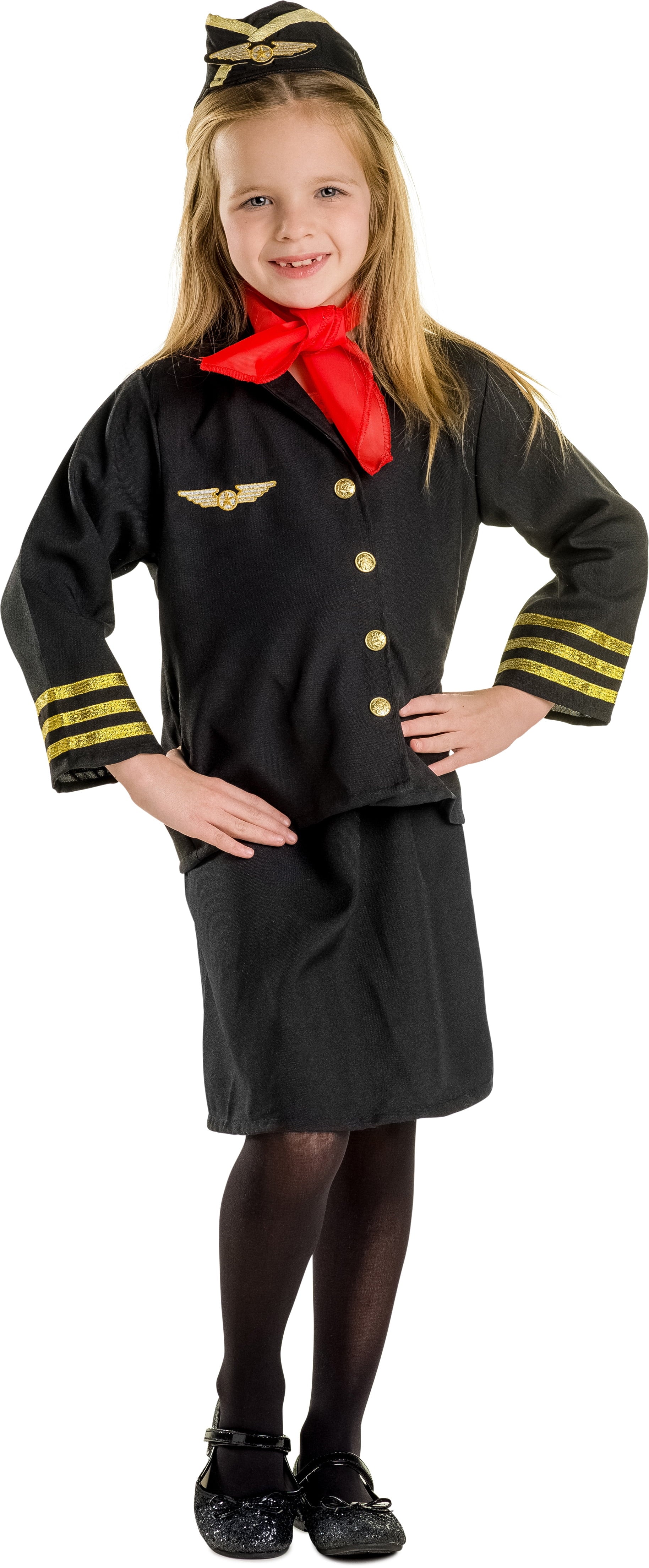 Dress Up America Flight Attendant Costume for Kids - Stewardess Costume Set for Girls - X-Large