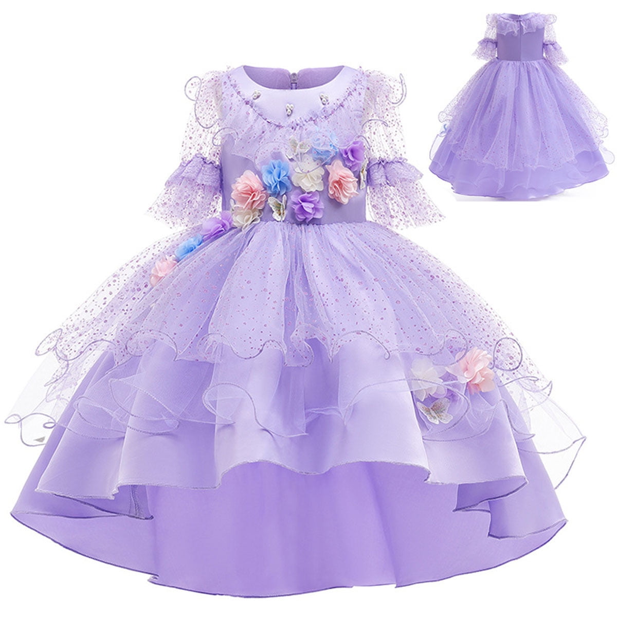 Tinyterrors™ Girls Magical Floral Princess Halloween Costume Dress Kids Birthday Christmas Dress Up