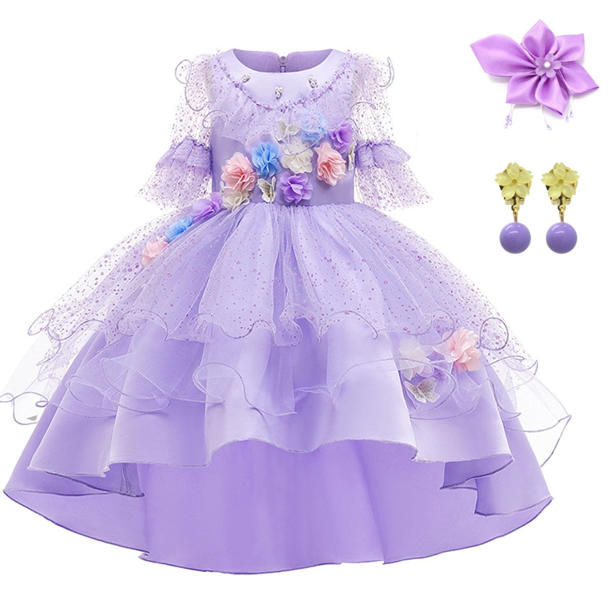 Tinyterrors™ Girls Magical Floral Princess Halloween Costume Dress Kids Birthday Christmas Dress Up
