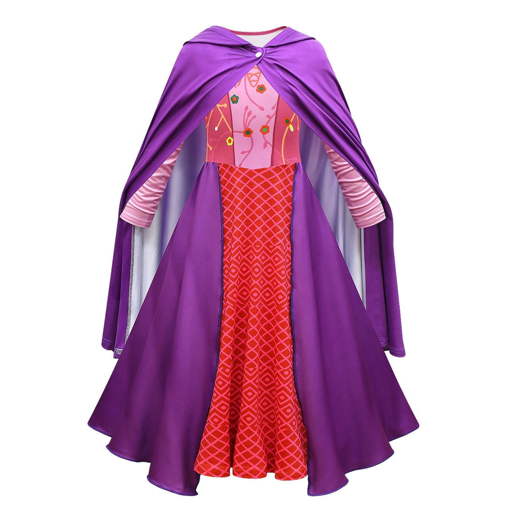 Girls Kids Sarah Sanderson Witch Costume Dress Halloween Cosplay Costume
