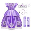Girls Princess Costume Flutter Dress Female Halloween Cosplay Party Dress