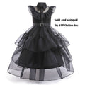 Girls Wednesday Addams Costumes Dress Kids Halloween Cosplay Party Outfit