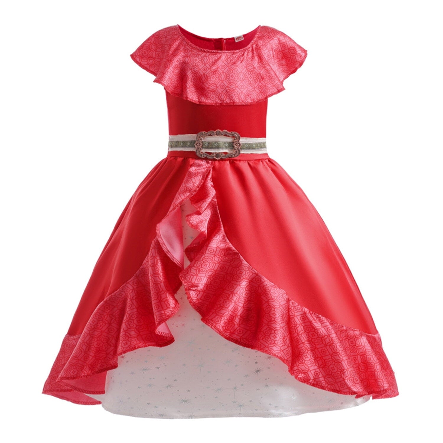  Girls Princess Red Dress Birthday Halloween Party Fancy-Dress Costume for Kids 2-12 Years