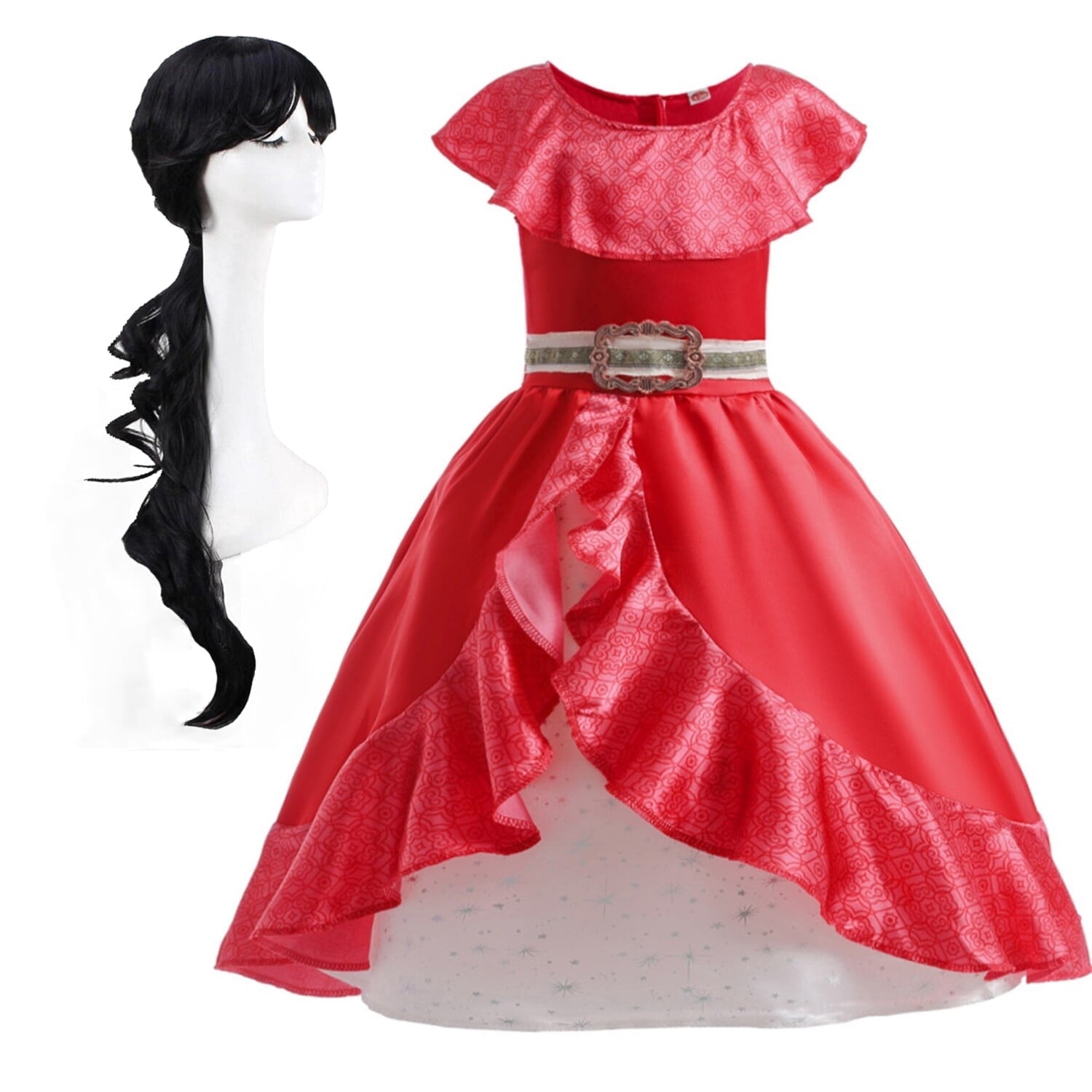 Tinyterrors™ Girls Princess Red Dress Birthday Halloween Party Fancy-Dress Costume for Kids 2-12 Years