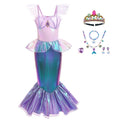  Mermaid Dress for Girls - Mermaid Fancy Costume Halloween Princess Dresses for Girls 3-10 Birthday Gift