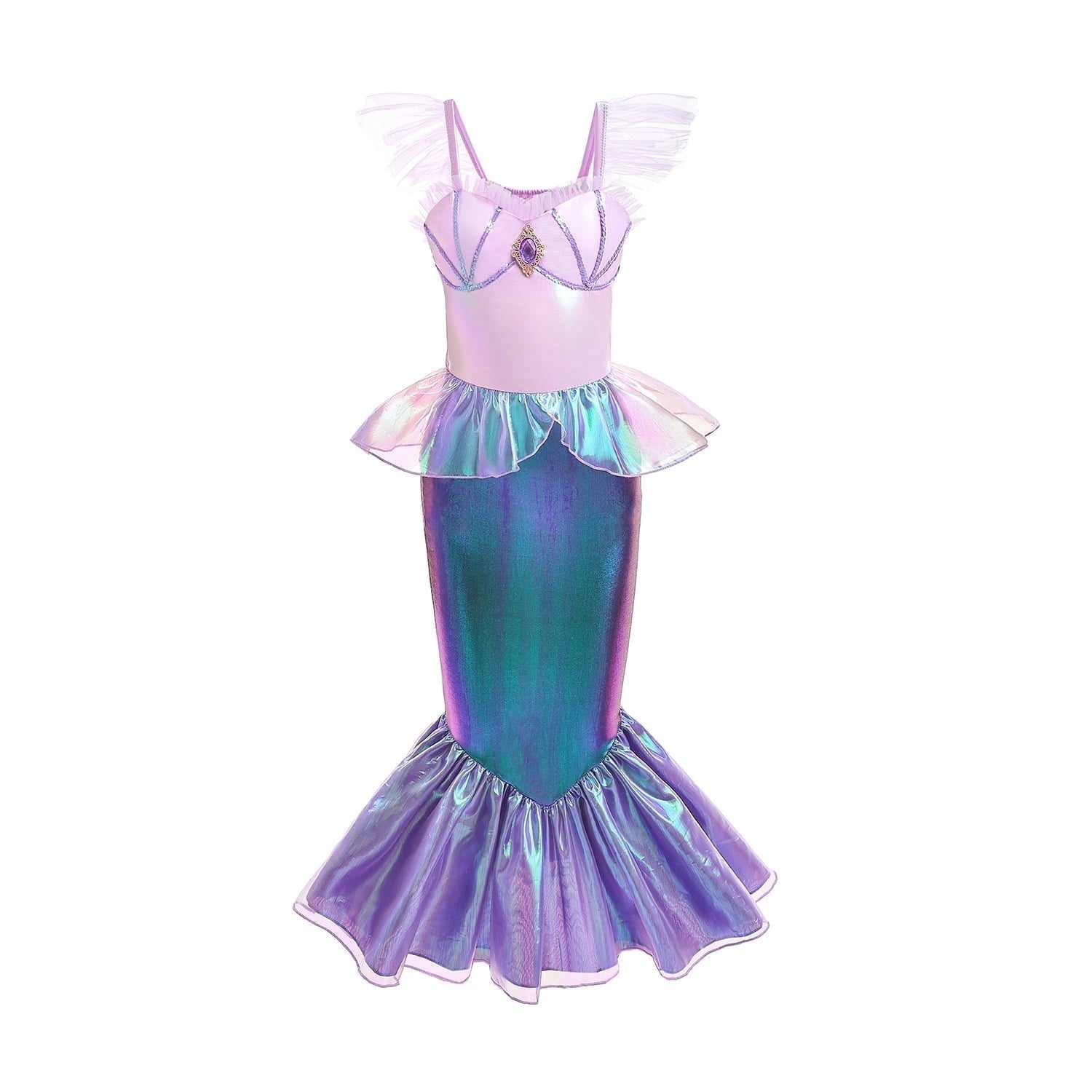 Tinyterrors™ Mermaid Dress for Girls - Mermaid Fancy Costume Halloween Princess Dresses for Girls 3-10 Birthday Gift