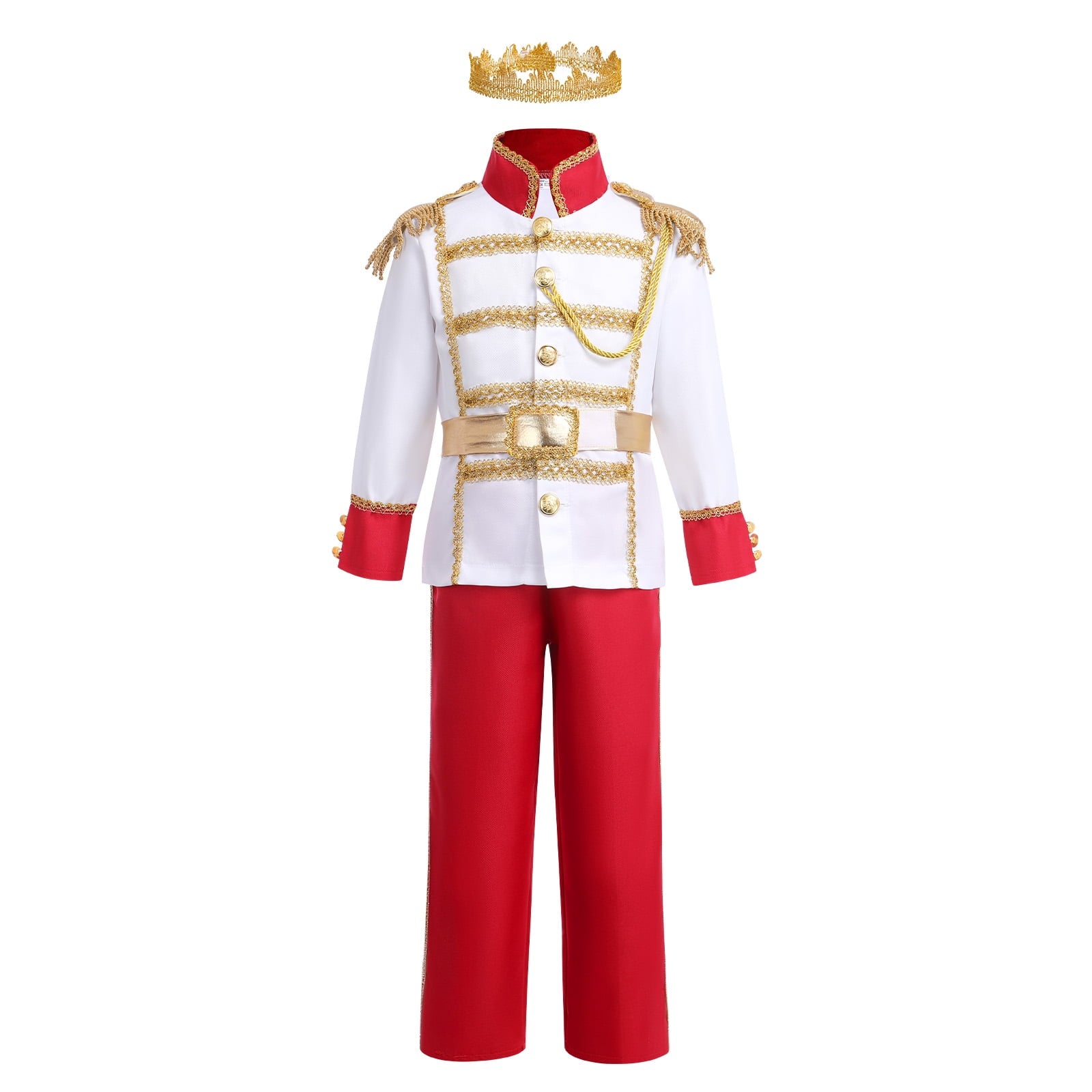Tinyterrors™ IBTOM CASTLE Boys Prince Charming Costume Halloween Cosplay Dress up Birthday Party Medieval Royal Prince Outfits for Toddler Child 3-4 Years Blue 4pcs