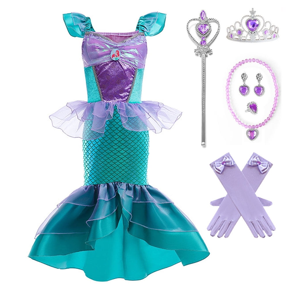 Tinyterrors™ Mermaid Costume for Girls Halloween Birthday Princess Toddler Kids Costumes Mermaid Dress