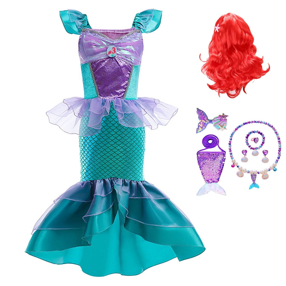 Mermaid Costume for Girls Halloween Birthday Princess Toddler Kids Costumes Mermaid Dress