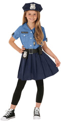  Blue Police Girl Costume Toys Kids Officer Cop Uniform Dress Halloween Halloween Blue L