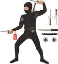  Boys Black Ninja Costume Toys Kids Samurai Warrior Book Day Week Halloween Black L