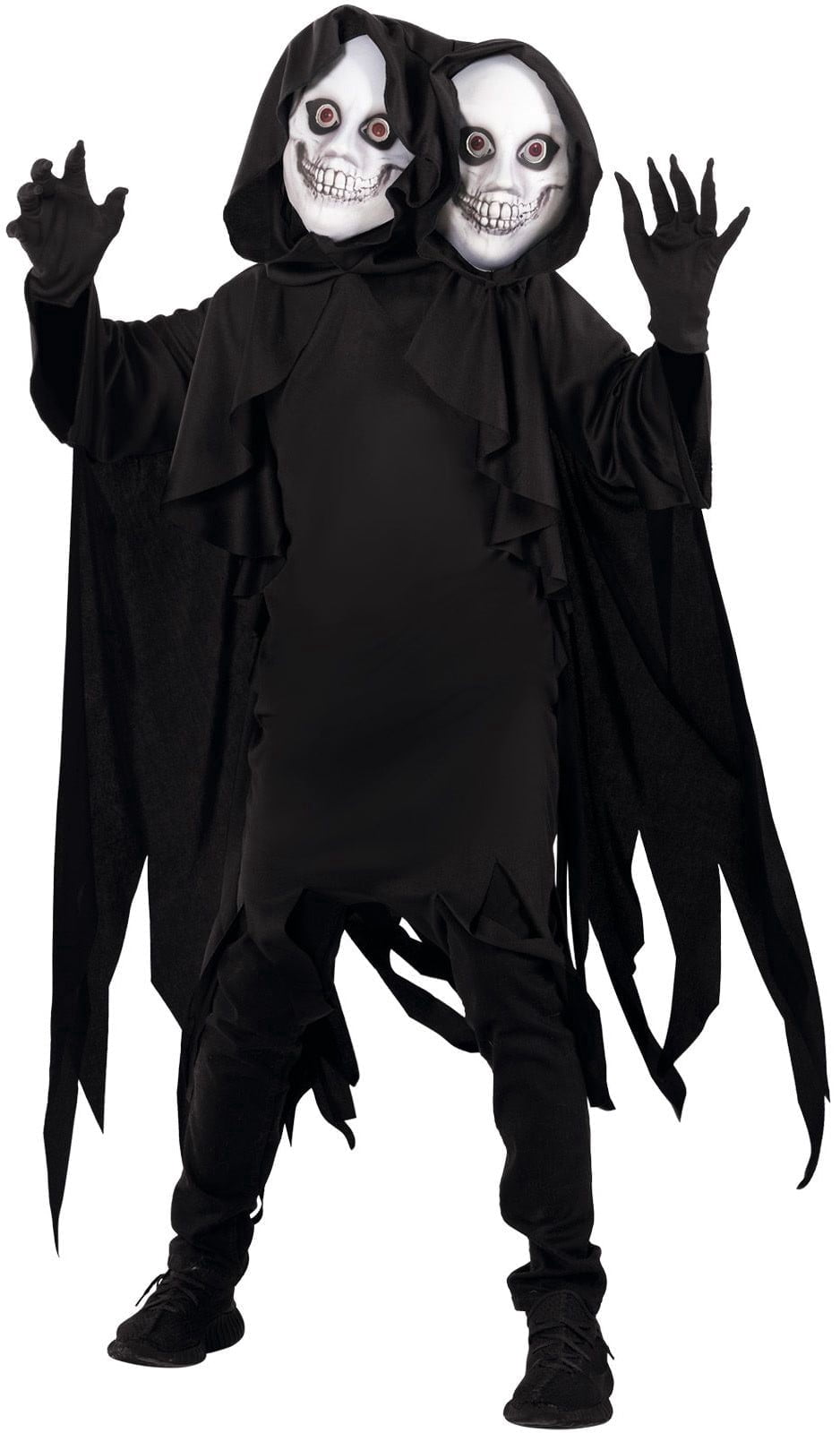  Kids 2 Headed Ghoul Costume Boys Girls Grim Reaper Death Halloween Halloween Black M