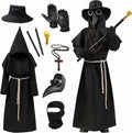 Plague Doctor Costume for Kids, 9 in 1 Halloween Costumes with Mask for Dress-Up Party for 10-12 Yeas