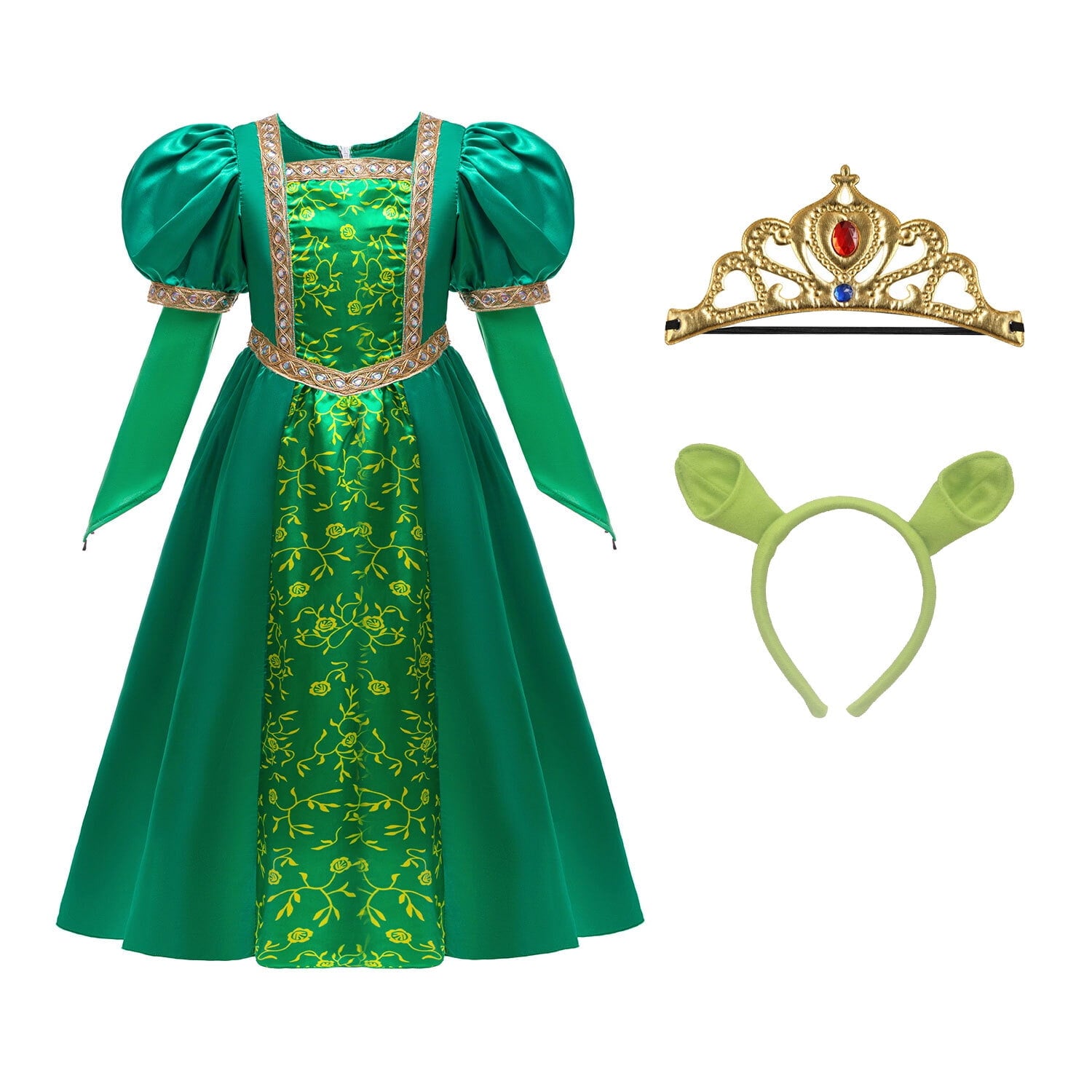 Princess Female Halloween Fancy-Dress Costumes with Accessories Medieval Outfits for Child, Child 120/5-6