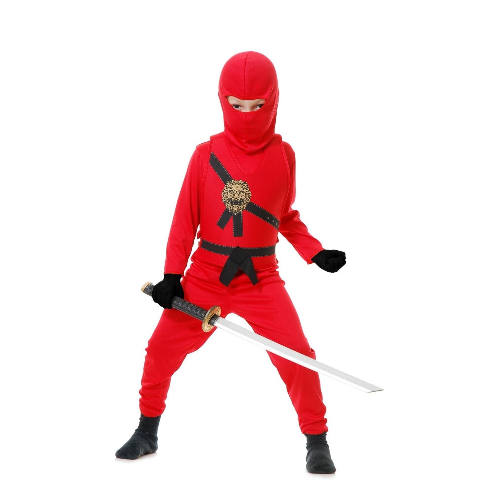 RUBIES II Ninja Avenger Costume with Vest and Hood for Kids, 4-6 Years